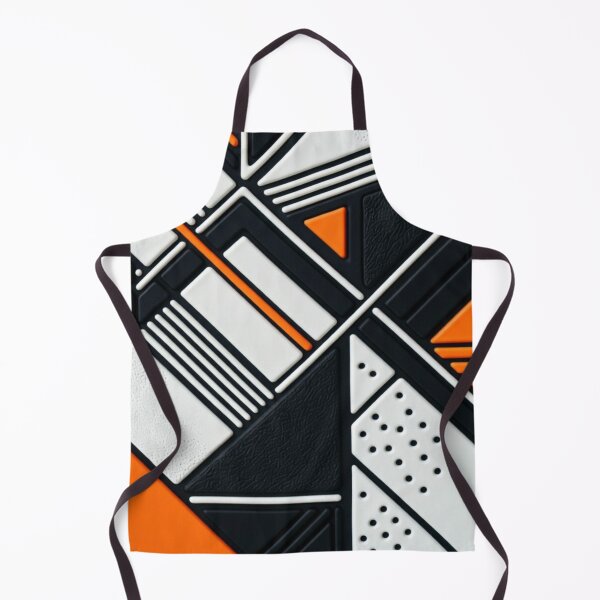 Item preview, Modern Orange Black Geometric Tech Pattern designed and sold by RidaSalArt.