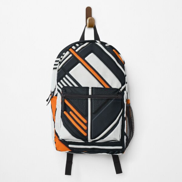 Item preview, Modern Orange Black Geometric Tech Pattern designed and sold by RidaSalArt.