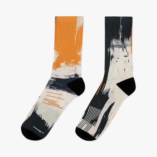 Item preview, Orange Black Grunge Geometric Abstract Pattern designed and sold by RidaSalArt.
