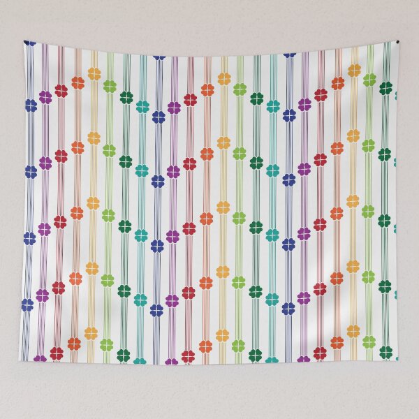 Item preview, Rainbow Hearts Vertical Stripes on White designed and sold by Digitalmyth's Designs.