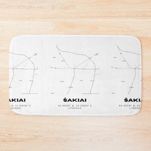 Item preview, Šakiai Lithuania Minimalist Map Poster | Modern Street Map Artwork designed and sold by RM-Journey.