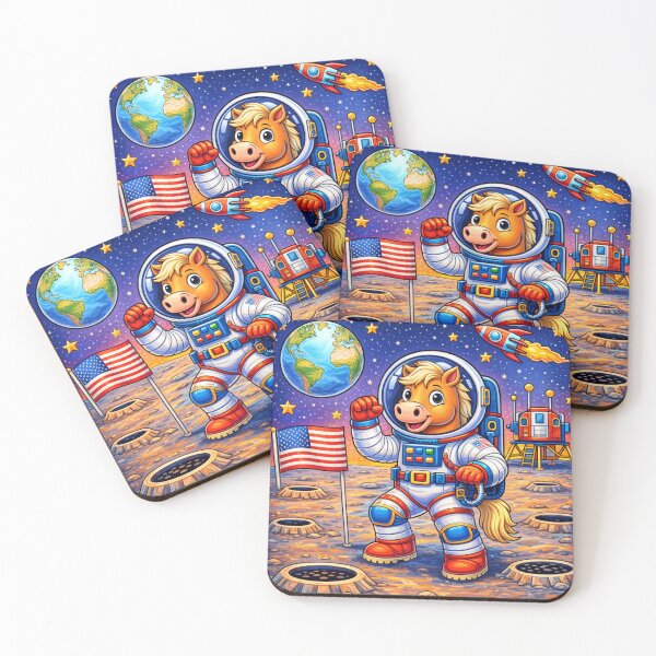 Item preview, Cute Astronaut Horse Space Adventure Cartoon Design designed and sold by inkstablestudio.