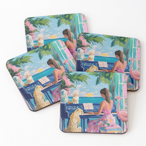 Item preview, Grandmillennial art, The singing lesson, whimsical music room art designed and sold by SophieClimaArt.