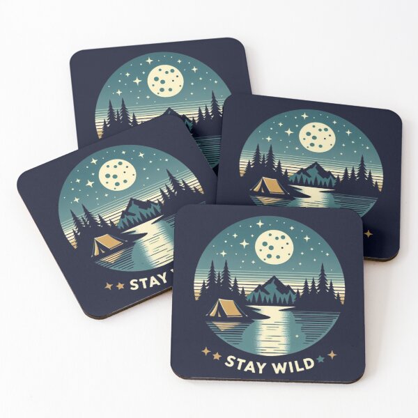 Item preview, Stay Wild – Cosmic Camping Adventure Tee designed and sold by Dogandesighn.
