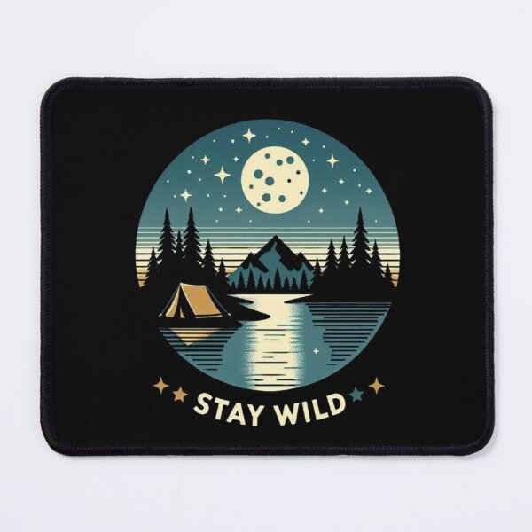 Item preview, Stay Wild – Cosmic Camping Adventure Tee designed and sold by Dogandesighn.