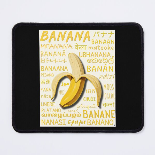 Item preview, Banana in Many Languages – Botanical Typography Art Print designed and sold by SHELOPS.
