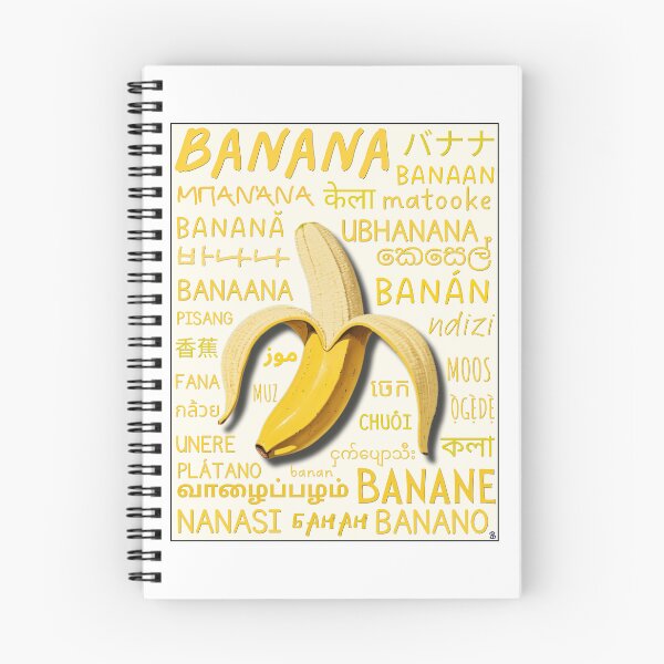 Item preview, Banana in Many Languages – Botanical Typography Art Print designed and sold by SHELOPS.
