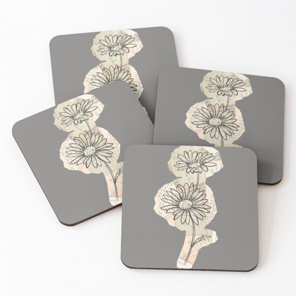 Item preview, Floral Vintage Newspaper Clipping on Deep Grey designed and sold by AnimaliaStar.
