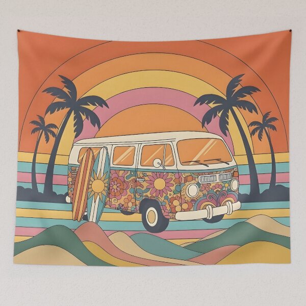 Item preview, Retro Van Surf Scene 70s designed and sold by LMDIGITAL6.