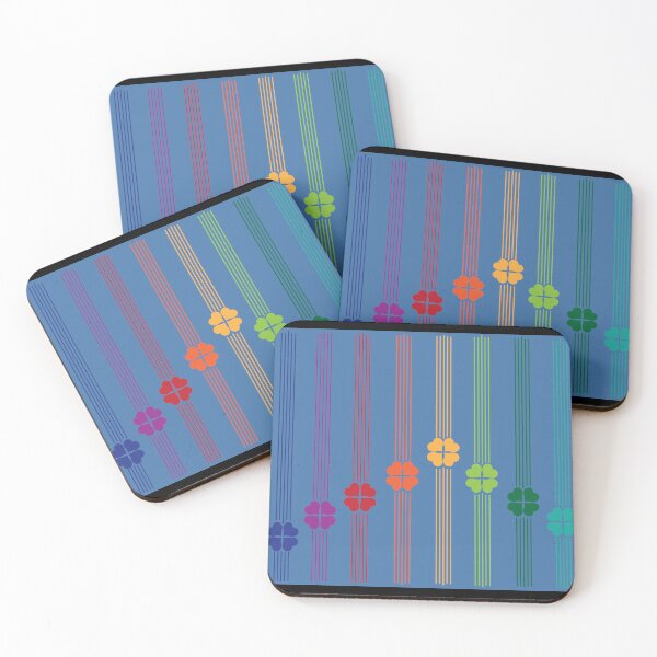 Item preview, Rainbow Hearts Vertical Stripes on Blue designed and sold by Digitalmyth's Designs.