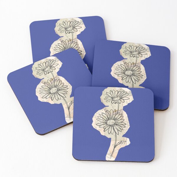Item preview, Floral Vintage Newspaper Clipping on Deep Blue designed and sold by AnimaliaStar.
