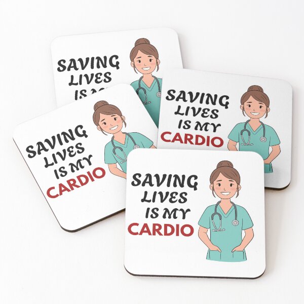 Item preview, Funny Nurse Sticker – Saving Lives Is My Cardio Quote for RN Nurses, Nursing Students & Healthcare Workers designed and sold by JoyC Design Hub.