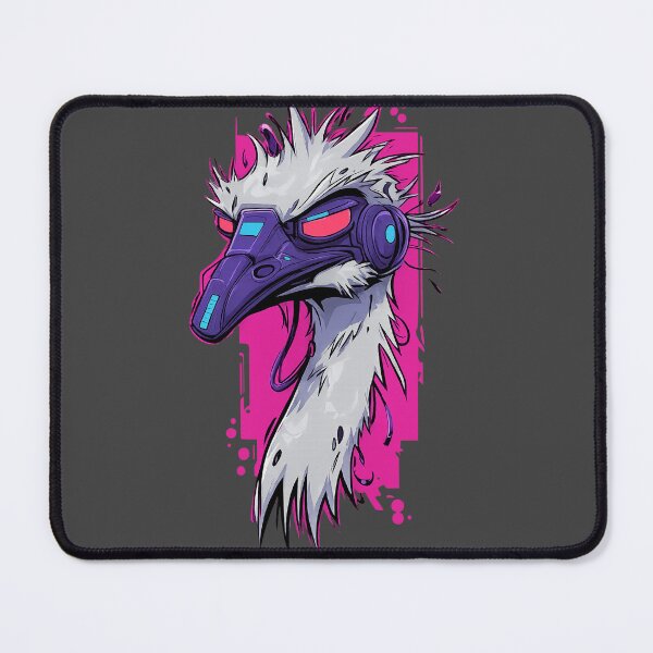 Item preview, Cyberpunk Ostrich with Neon Mask – Futuristic Animal Design designed and sold by Droosam.