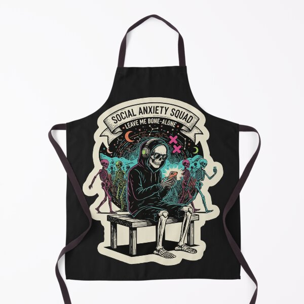 Item preview, "Social Anxiety Squad" Funny Introvert Skeleton Meme designed and sold by Cipher & Soul.