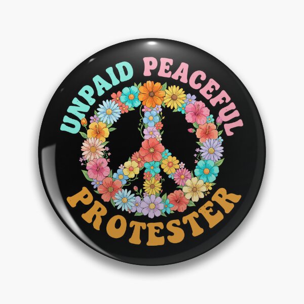 Item preview, Unpaid Peaceful Protester Floral Peace Sign designed and sold by EverkindInk.