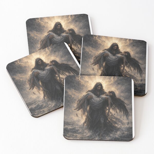Item preview, Even the Fallen Are Carried – Jesus Redemption fallen angel Faith Artwork designed and sold by DravensApparel.