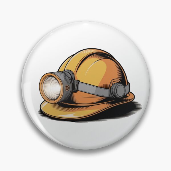 Item preview, Yellow Miner Helmet with Headlamp | Mining Hard Hat Design designed and sold by KSGG.
