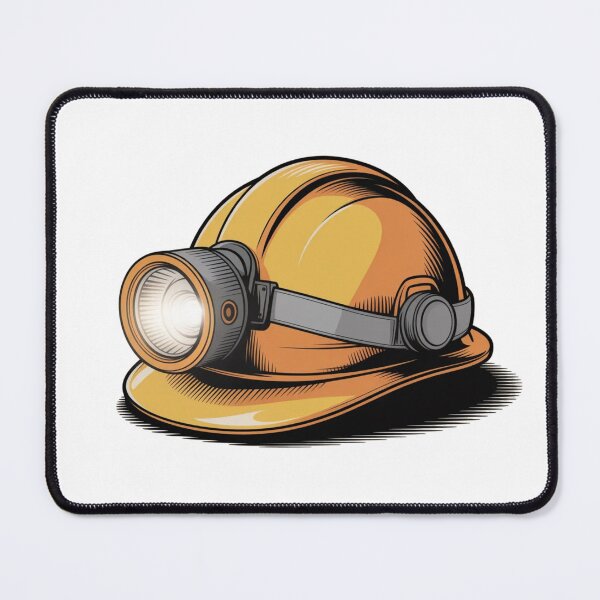 Item preview, Yellow Miner Helmet with Headlamp | Mining Hard Hat Design designed and sold by KSGG.