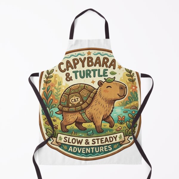 Item preview, Chill Capybara and Turtle - Slow and Steady Friends Art designed and sold by Wear Sculpt.