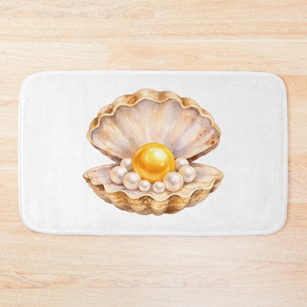 Item preview, Watercolor Seashell with Gold and White Pearls designed and sold by silviaol.