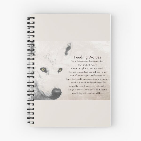Item preview, Feeding Wolves Inspirational Spiritual Wolf Wild Animal Art designed and sold by Sharon Cummings Art.