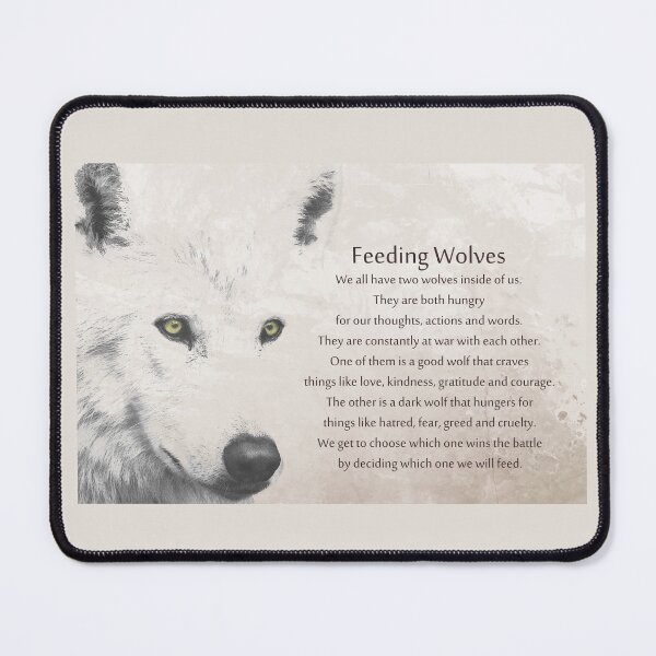 Item preview, Feeding Wolves Inspirational Spiritual Wolf Wild Animal Art designed and sold by Sharon Cummings Art.