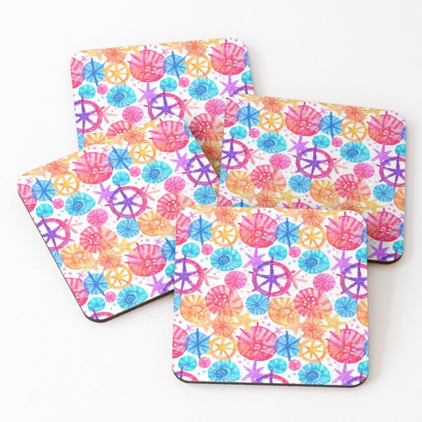 Item preview, Bright Pink and Blue Ship Wheel Pattern designed and sold by Piotrek0001.