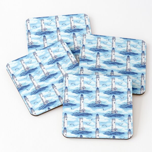 Item preview, Stormy Sea and Lighthouse Watercolor Pattern designed and sold by Piotrek0001.