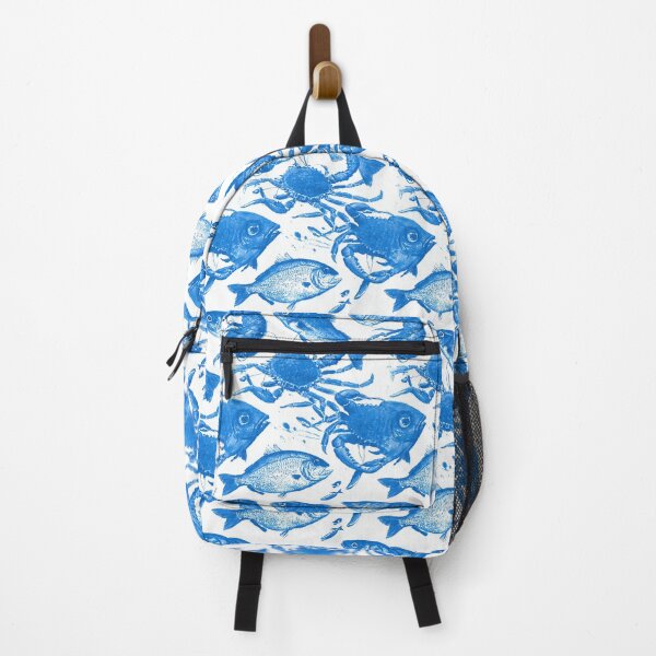 Item preview, Blue Watercolor Fish and Crab Pattern designed and sold by Piotrek0001.