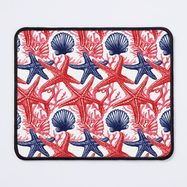 Item preview, Red Starfish and Seashell Watercolor Pattern designed and sold by Piotrek0001.