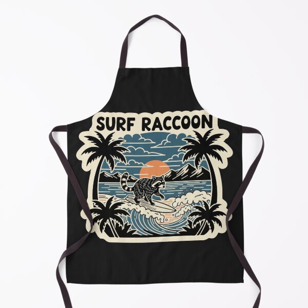 Item preview, "Surf Raccoon" Funny Retro Summer Beach Badge designed and sold by Cipher & Soul.