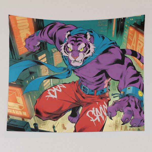 Item preview, Tiger Fury, Neon Flurry (V6) designed and sold by SabaMirzique.