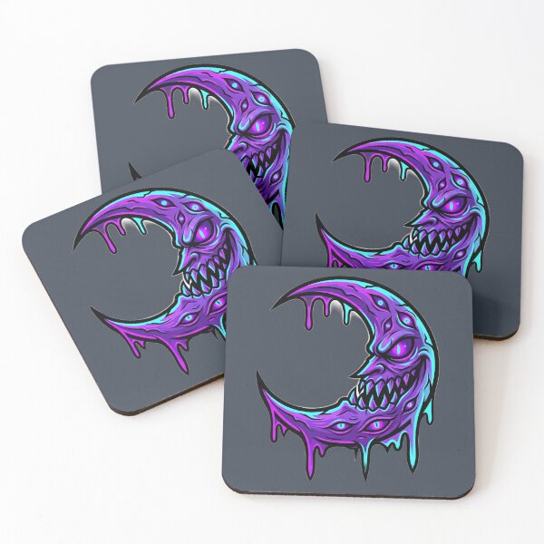 Item preview, Cursed Neon Crescent Moon with Sharp Teeth designed and sold by ALMorgan16.