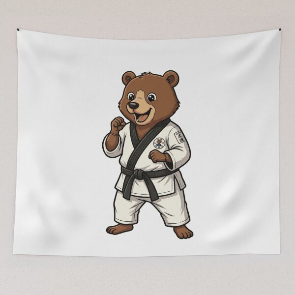 Item preview, Cute Cartoon Bear Martial Artist Black Belt designed and sold by k3rstman1.