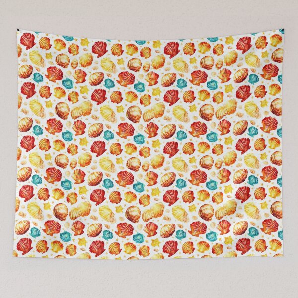 Item preview, Warm Yellow and Orange Seashell Watercolor Pattern designed and sold by Piotrek0001.