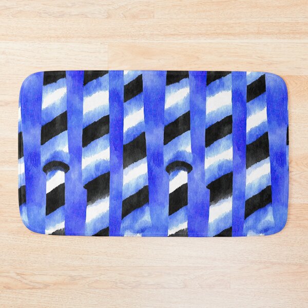 Item preview, Blue and Black Watercolor Diagonal Stripes Pattern designed and sold by Piotrek0001.