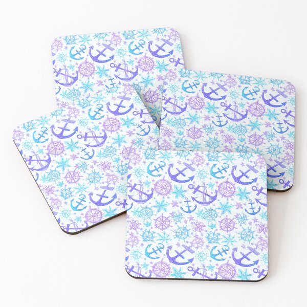 Item preview, Pastel Blue and Purple Anchor Watercolor Pattern designed and sold by Piotrek0001.