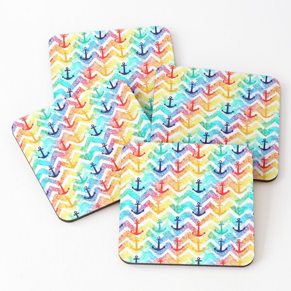 Item preview, Rainbow Watercolor Chevron and Anchor Pattern designed and sold by Piotrek0001.