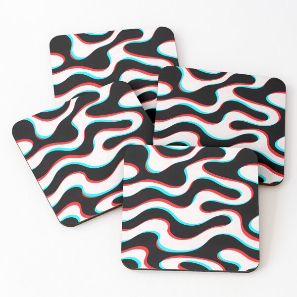 Item preview, Anaglyphic Abstract Black And White Art designed and sold by Riyu Art Studio.