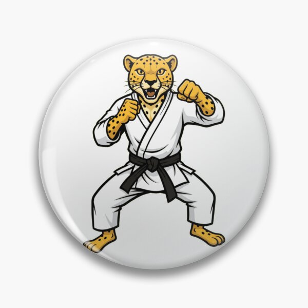 Artikelvorschau, Karate Cheetah Kampfsportler Schwarzgurt Maskottchen entworfen und verkauft von k3rstman1.