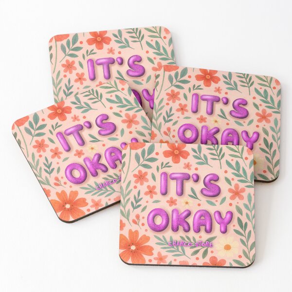 Item preview, It’s Okay | Positive Quote with Floral Design designed and sold by Charco.Store – Bold Expressive Graphics & Alt Streetwear Art.
