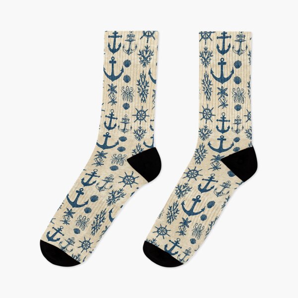 Item preview, Vintage Navy Blue Anchor and Coral Pattern designed and sold by Piotrek0001.