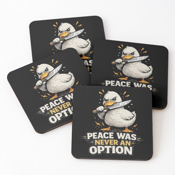 Item preview, Angry Duck With Knife – Peace Was Never an Option Funny Meme  designed and sold by HubCreates.