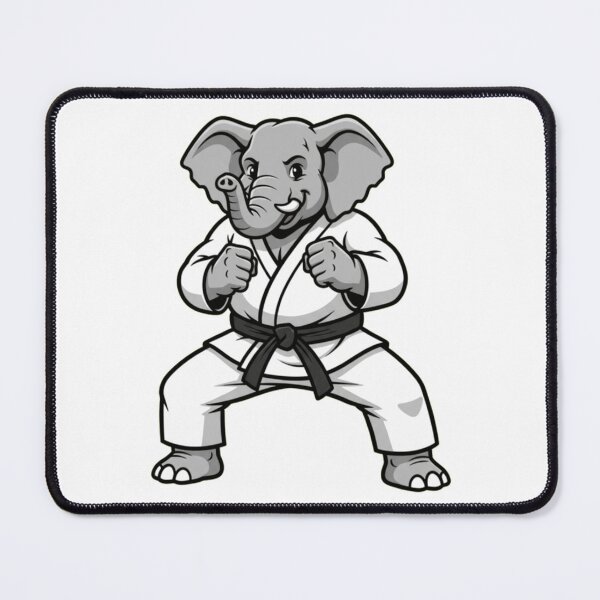 Item preview, Black Belt Elephant Martial Artist Cartoon Mascot designed and sold by k3rstman1.