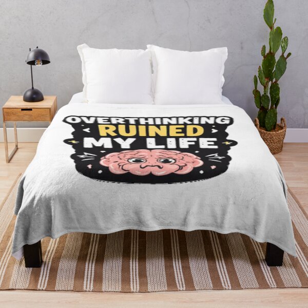 Item preview, Overthinking Ruined My Life – Funny Brain Illustration designed and sold by Ladys-Gents.
