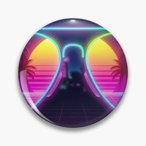 Item preview, Retro Neon Sunglasses - Synthwave Miami Sunset Aviator Art designed and sold by powersunlight.