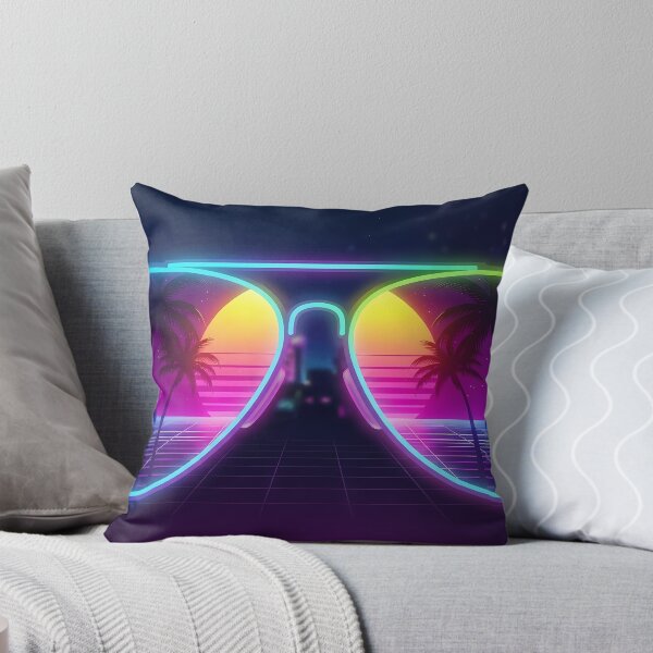 Item preview, Retro Neon Sunglasses - Synthwave Miami Sunset Aviator Art designed and sold by powersunlight.
