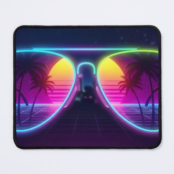 Item preview, Retro Neon Sunglasses - Synthwave Miami Sunset Aviator Art designed and sold by powersunlight.