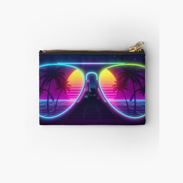 Item preview, Retro Neon Sunglasses - Synthwave Miami Sunset Aviator Art designed and sold by powersunlight.