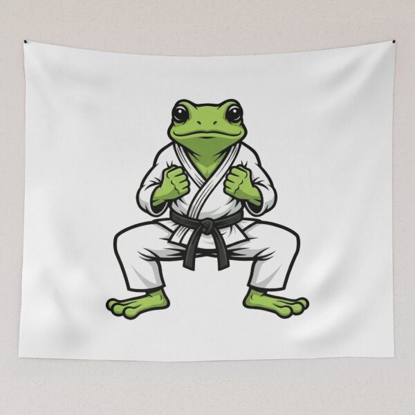 Item preview, Karate Frog Martial Artist Black Belt Gi designed and sold by k3rstman1.